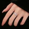 S925 Sterling Silver Simulated Diamond Sugar Cube Ring - Minimalist Luxury for Women