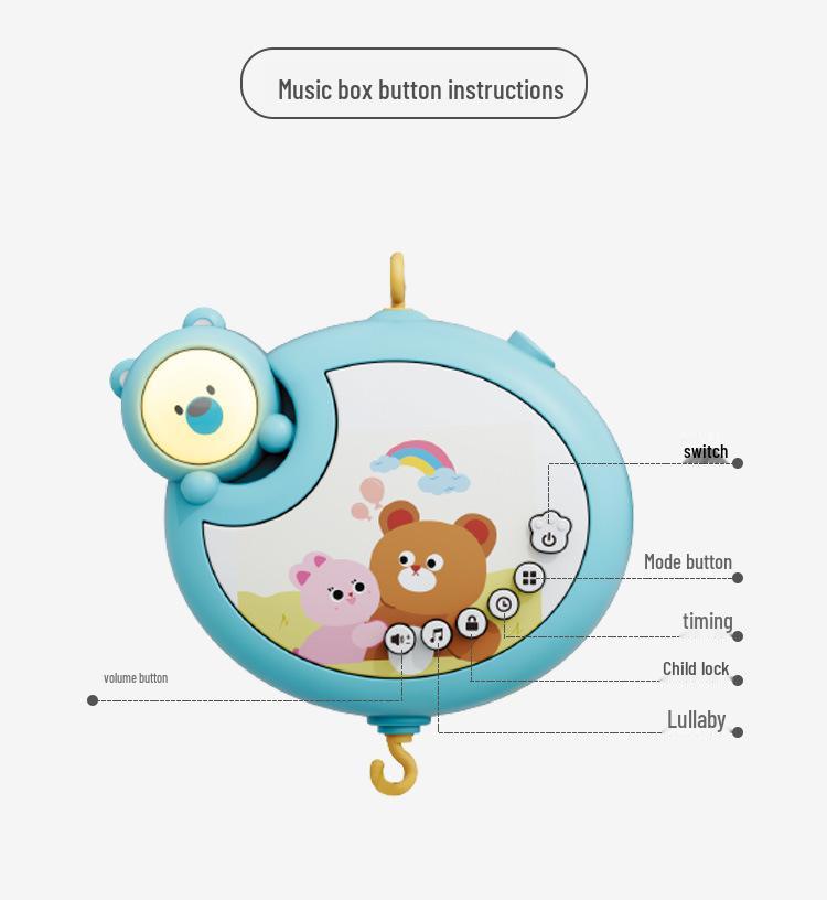 Multifunctional Rotating Music Crib Mobile – Soothing Toy for Newborns