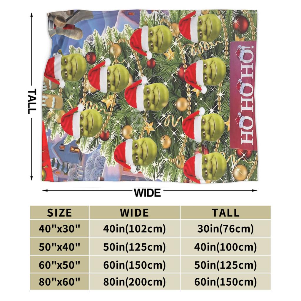 Christmas Shreks Pun Plush Blanket Students Flannel Throw Blanket For Couch Bed Super Customized Quality Bedspread Gift Idea