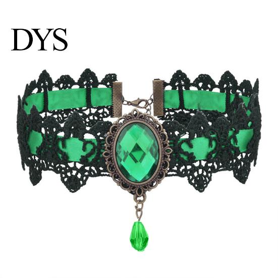 Damen Choker Gothic Vintage Geflochten Ästhetisch mit Strassstein Kleid Schlüsselbein Halskette Up Geschenk Damen Punk Spitze Nähte Trendiger Schmuck