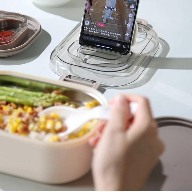 1-2 Layer Stainless Steel Bento Box With Compartment Kids Student Worker Outdoor Leakproof Lunch Box Food Storage Container Set