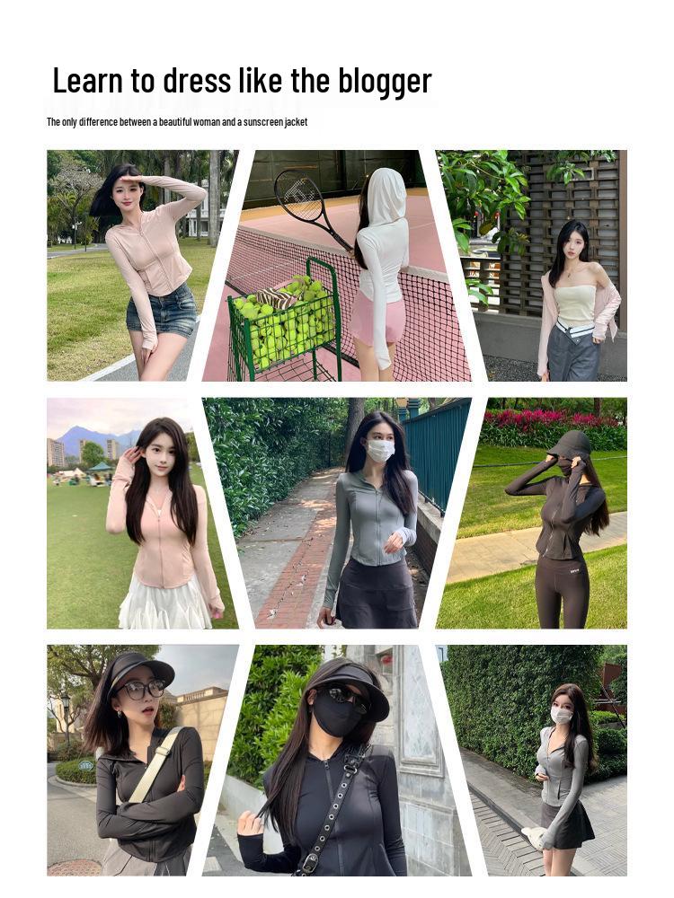 Women's Slim UV-Protective Yoga Hoodie - Cool Touch, Breathable, and Lightweight
