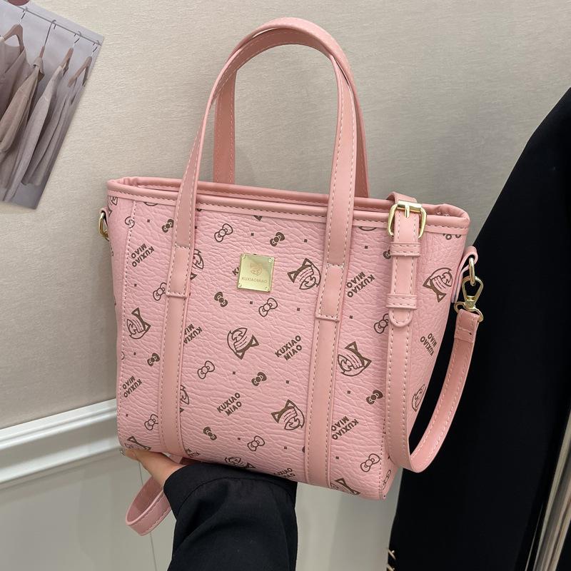 Cartoon bear printed bucket bag 2025 spring new Korean version fashionable versatile shoulder bag premium messenger bag