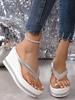 Infradito con Zeppa Piattaforma Estive Moda Sandali con Suola a Muffin Celebrità di Internet Casual Semplici Versatili Donna