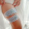 1 Pair Lace Garter Belt Sky Blue Elastic Romantic Skin Friendly Bridal Wedding Garter for Women Girls Party Sky
