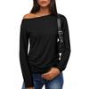 Women's Fashionable Versatile Loose-fitting Off-the-shoulder Solid Color Top