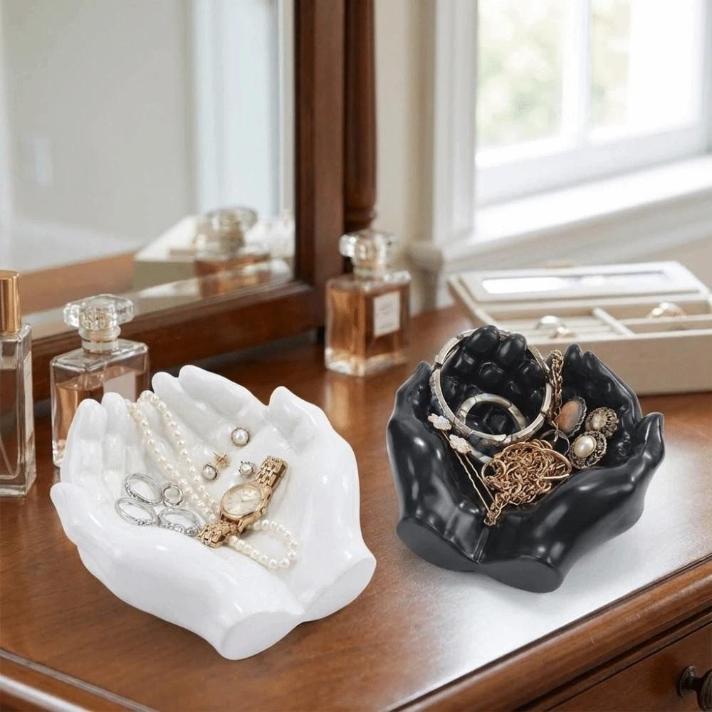 Resin Hand Shaped Key Tray Decorative Key Storage Tray Jewelry Storage Holder For Living Room