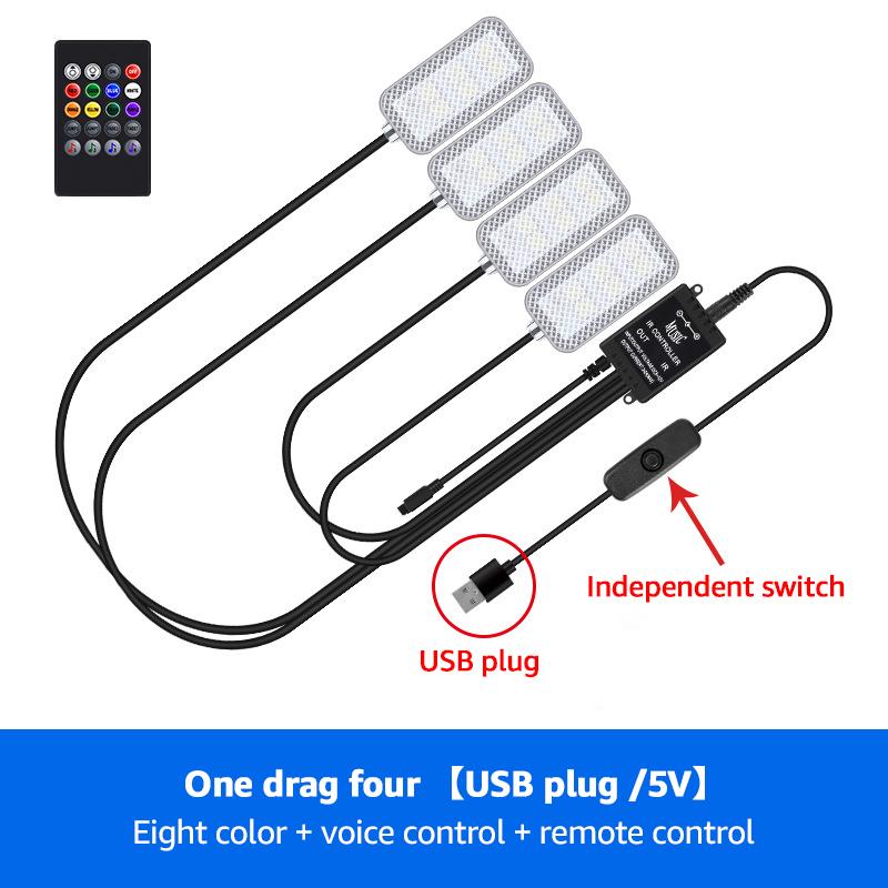 Car Lights Led Bar Automotive Strip Universal Mood Foot Light Cigarette Lighter USB Decorative Atmosphere Lamp Signal Lamp