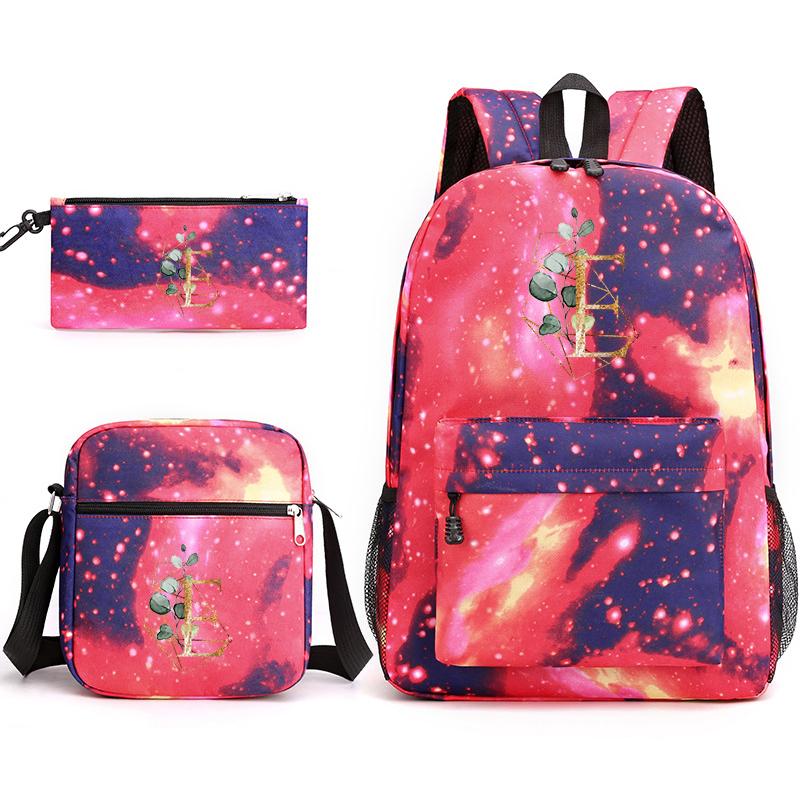 26 Litere Engleze 3Buc Rucsac Cosplay Pânză Copii Copii ghiozdan Geantă de călătorie Back To School Bookbag