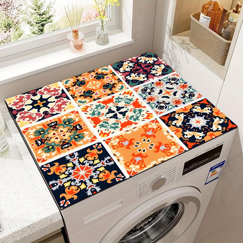 Vintage Carpet Tile Mat Washing Machine Absorbent Mat Refrigerator Dustproof Mat Non-Slip Foot Mat