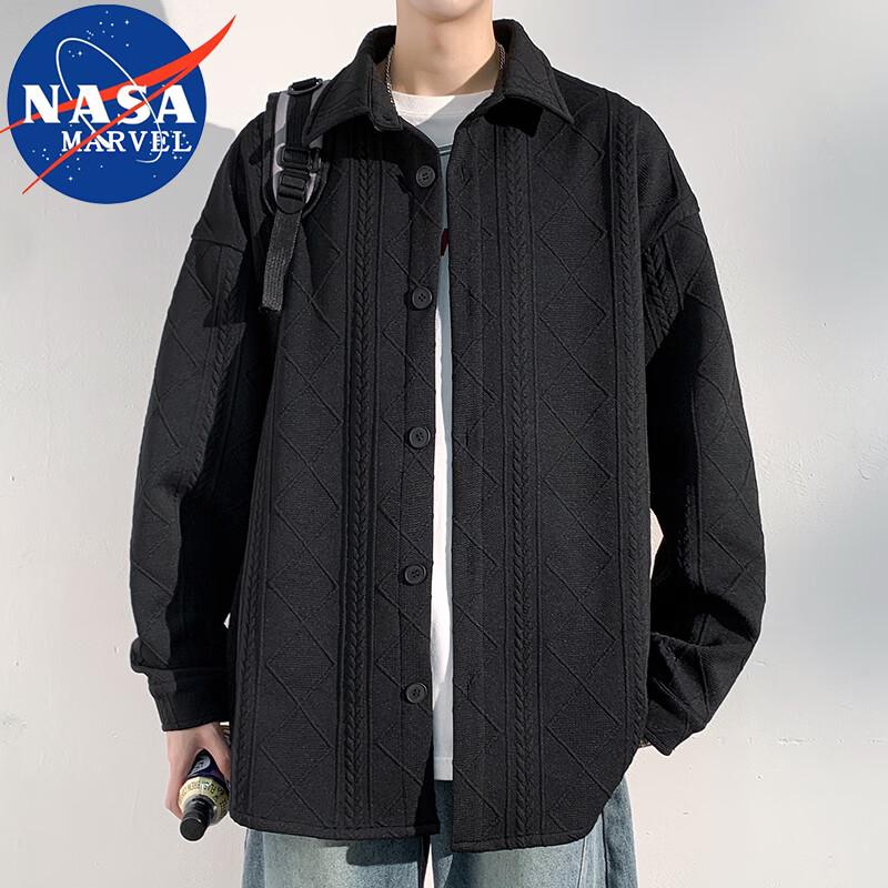 NASA MARVEL Men's Loose Fit Long Sleeve Casual Shirt