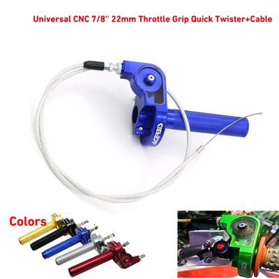 Universal Motorcycle ATV 7/8'' 22mm CNC Throttle Grip Quick Twister+Cable For Acerbs KTM 350 EXC125 KTM350 EXC-F SX-F Handlebar