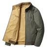Men's Double-Sided Pure Cotton Jacket - Stand Collar, Loose Fit, Business Casual for Spring and Autumn.