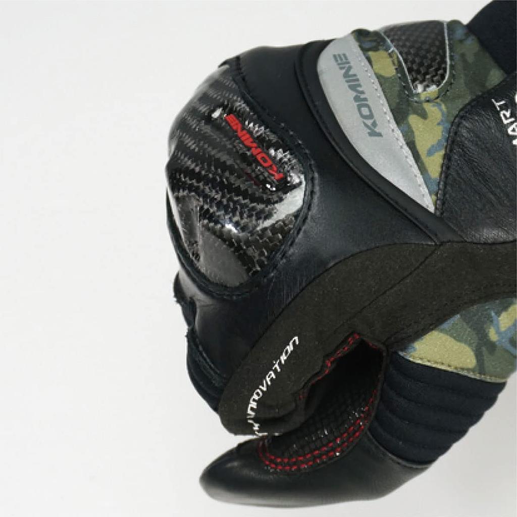 Komine GK-819 Carbon Protect Winter Gloves for Motorcycles, Beige, Size L