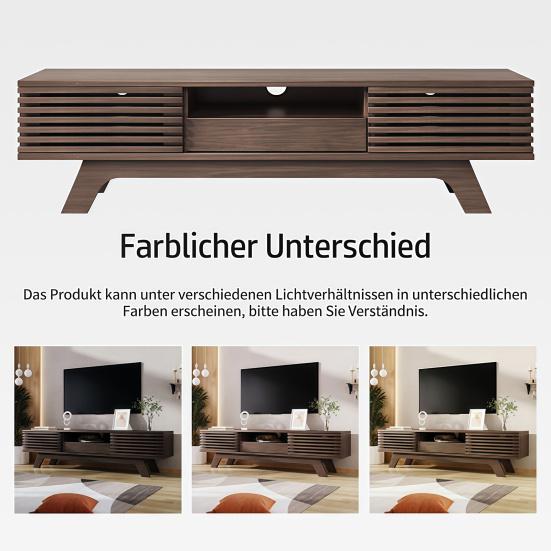 TV Cabinet with One Drawer And Two Doors, TV Furniture, TV Panel, TV Cabinet. Unique Design, Vintage Wood Color.
