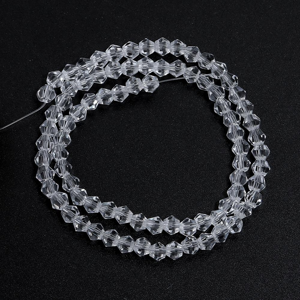 1String 3/4/6/8/10mm Transparent AB Color Crystal Beads Round Square Loose Spacer Glass Beads For DIY Bracelet Necklace Jewelry