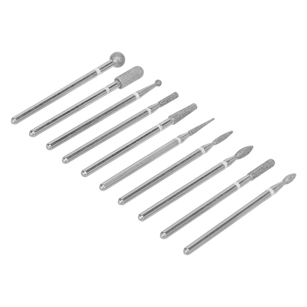10 Stück Professionelles Schmirgel Nagelbohrer Set Heimsalon Anfänger Nagelhautentferner Bits Nagelkunst Werkzeug