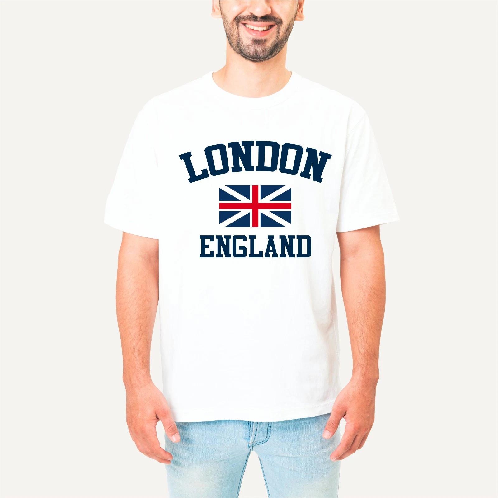 Лондон Англия Унисекс Футболка, Юнион Джек Модная Великобритания Подарок Сувенир Футболка XL