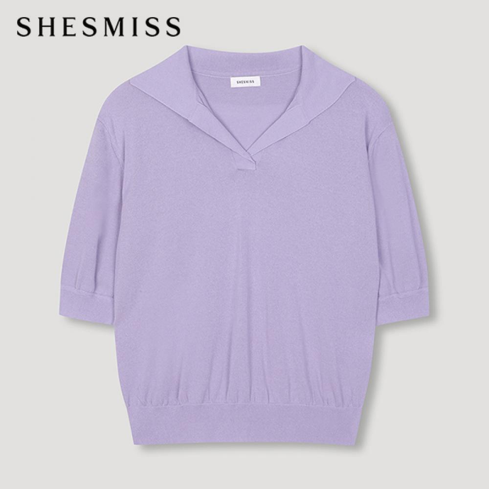 

She S miSS Open Collar Knit Top SSkpon21080 Lv light violet/55