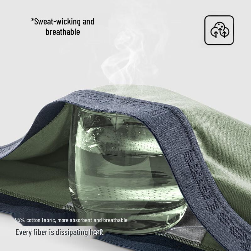 GUJIN Men's Pure Cotton Antibacterial Sports Briefs