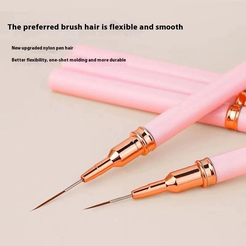 5Pcs Nail Art Liner Brush Set Uv Gel Nail Brushes Kits French Stripe Line Painting Drawing Flower Pen Professional Manicure Tool