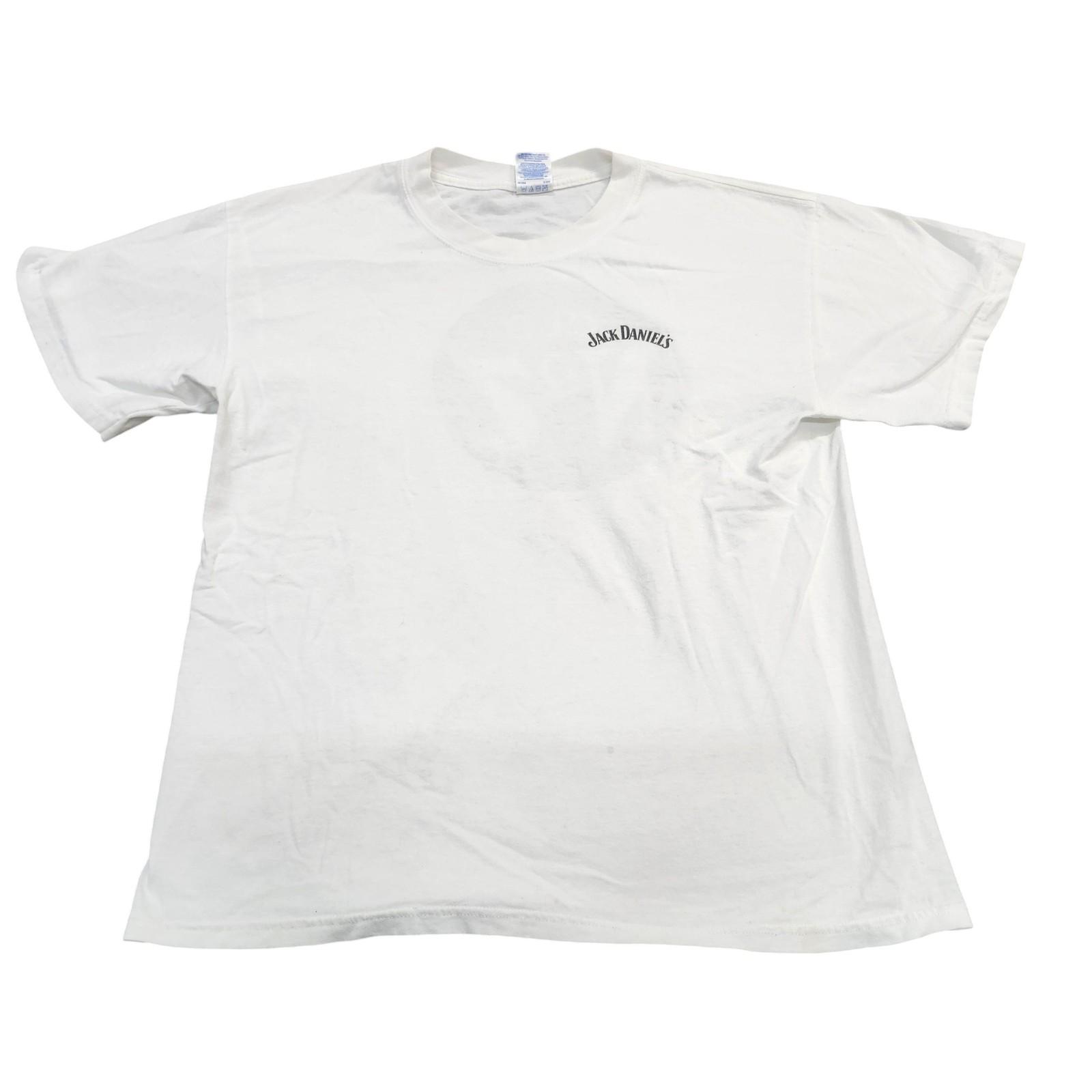 Gildan Shirt Mens Large White Jack Daniel s Old No 7 Logo Graphic Tee Whiskey Unisex T-Shirt M