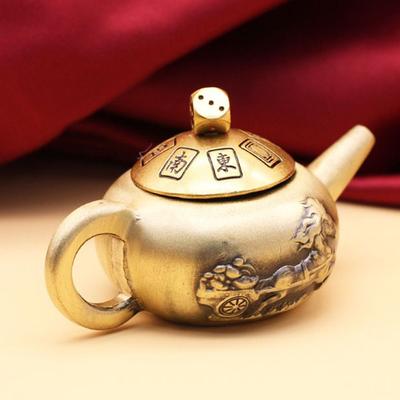 Prachtige Creatieve Mini Messing Theepot Koperen Traditionele Messing Theepot Handige Draagbare Thee Ketel Miniatuur Kamer Decoratie