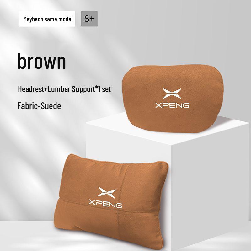 XPeng G9 2023 Car Accessories: Lumbar Pillow, Neck Pillow, Headrest, and Seat Support. Suede Maybach-style 2 Headrests