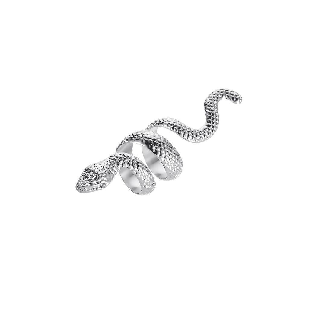 Men's Jewelry Long Snake Pattern Ring Punk Style Metal Animal Retro Exaggerated Snake Shape