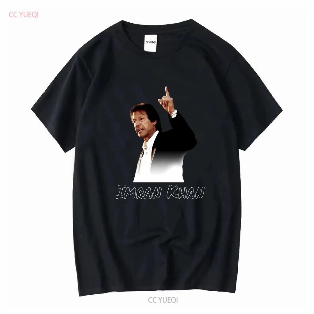 T-shirt a maniche lunghe Imran Khan Vintage Lavata Leggermente Moda Streetwear Comoda Versatile Abbigliamento Designer da Uomo