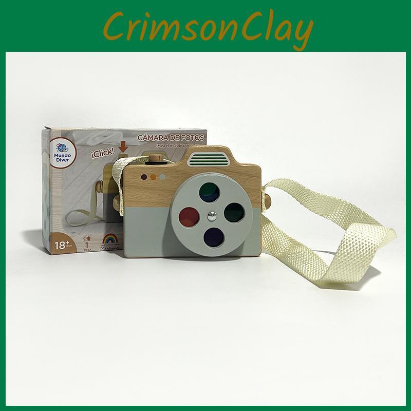 Wooden Camera Simulated With Hanging Rope Kid Puzzle Toy For Baby Fun Outdoor