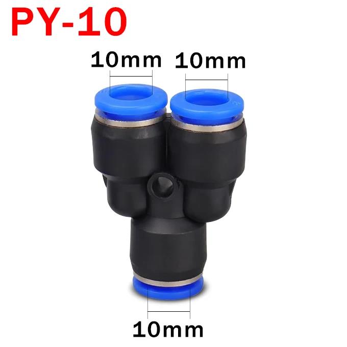 10pcs "Y" Type Pneumatic Joint Tee PY4 PY6 PY8 PY10 PY12 PY14 PY16 Outer Diameter 4 6 8 10 12 14 16mm Air Hose Fitting Fuel System Fittings7