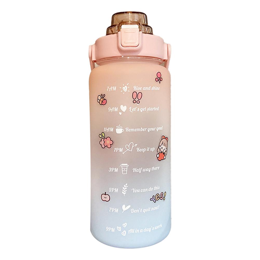 2000ml Large Capacity Summer Portable Plastic Water Bottle High-colour Sports Large Water Bottle With Straw