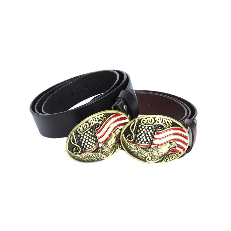 Bronz Nokta Boya Kartal Tokalı Kemer Amerikan Bayrağı Moda Bayrağı Kemer