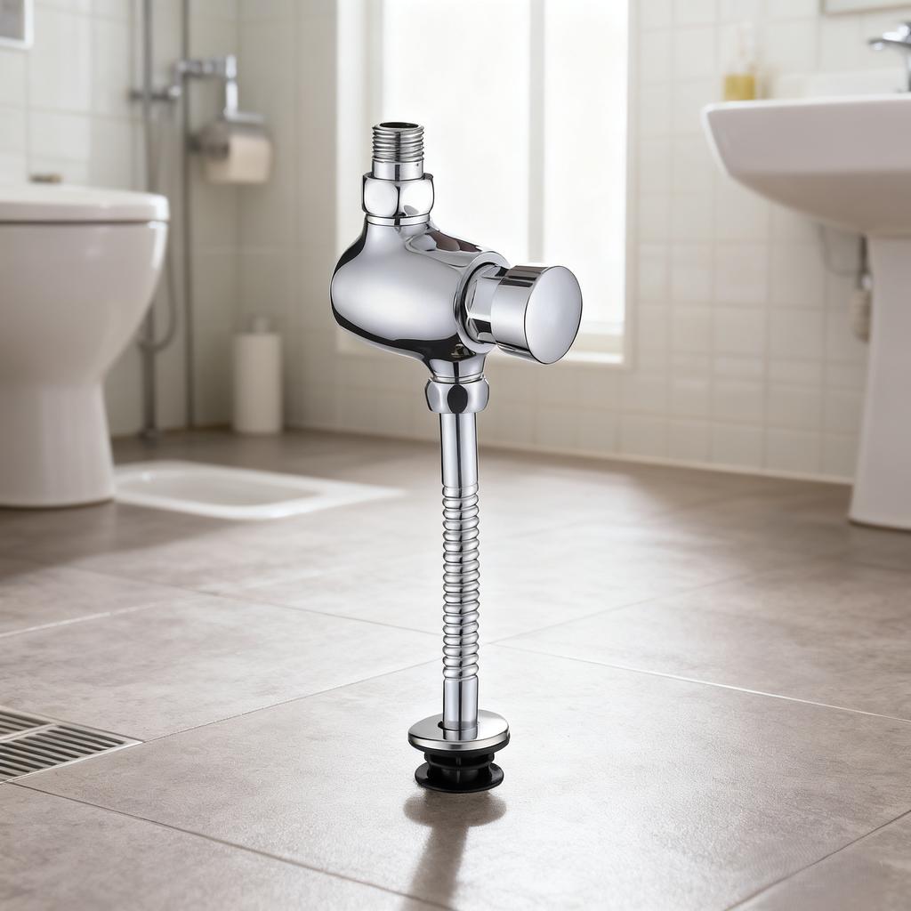 Brass Manual Delay Water Saving Eco-Friendly Urinal Flush Valve Time Flow Automatic Push-Type Hotel Use Wall-Mounted Flush Valve
