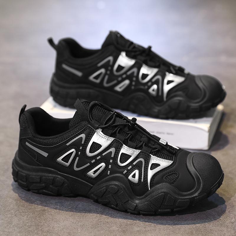 Mens Walking Shoes Leather Soft Comfortable Flat Sports Shoes Outdoor Sports Hiking and Camping Sneakers for Men