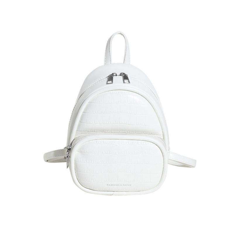 Стильный мини-рюкзак с узором под камень, легкий и модный, повседневный рюкзак для женщин и девушек белый