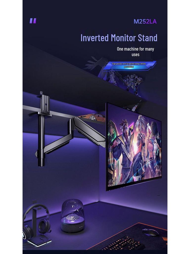 Pneumatic Monitor Stand with Rotating Arm and Adjustable Height