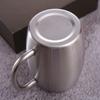 400ml Stainless Steel Double Wall Beer Mug with Handle Lid Portable Office Coffee Milk Cups Big Belly Cup Household Drinkware