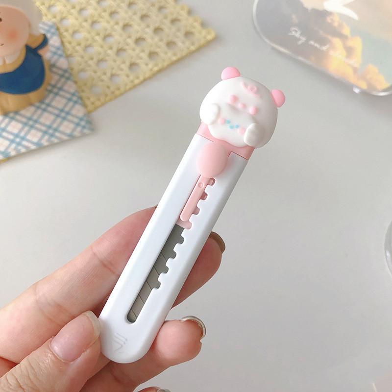 Mini cuchillo utilitario de dibujos animados para estudiantes, abridor de letras Kawaii pequeño, Clip de papel para oficina, suministros para estudiantes, accesorios de oficina