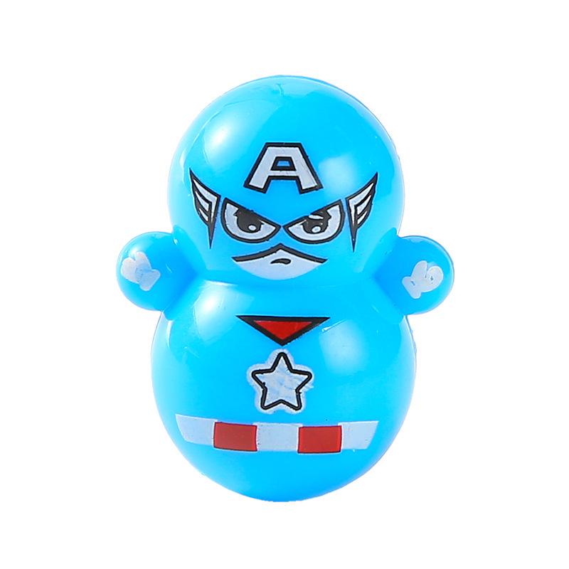 Year of the Tiger Cartoon Roly-Poly Toy - Blue Mini Desktop Game for Kids