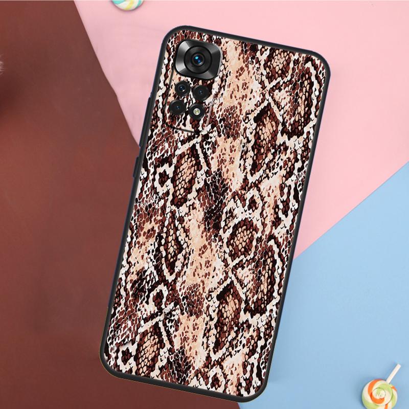 Snake Texture Cover For Xiaomi Redmi Note 14 13 12 9 10 11 Pro 9S 10S 11S 12S Redmi 14C 10C 12C 13C Case