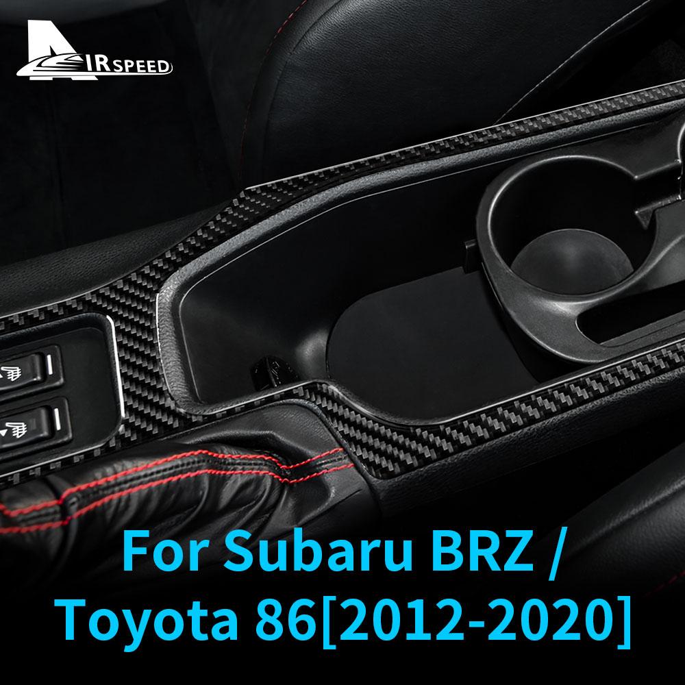 Real Soft Carbon Fiber Sticker for Subaru BRZ Toyota GT86 2016 2017 2018 2019 2020 LHD RHD Car Central Control Water Cup Trim
