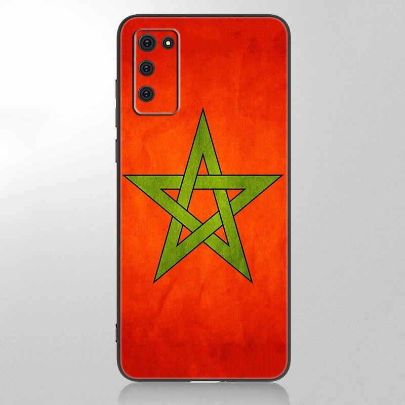 Morocco Flag Coat Of Arms Case For Samsung Galaxy A12 A02S A22 A32 A52 A72 A71 A51 A41 A31 A21 A11 A50 A70 A10S A20S Black Cover