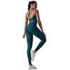 European and American seamless knitted solid color beautiful back high elastic tight yoga suit set running fitness suit two-piece set women