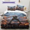 Name Custom Kratos God of War Pattern Bedding Set Quilt Cover Pillowcase Home Decor Gift (1 * Duvet Cover + 2 * Pillowcase, Without Core)