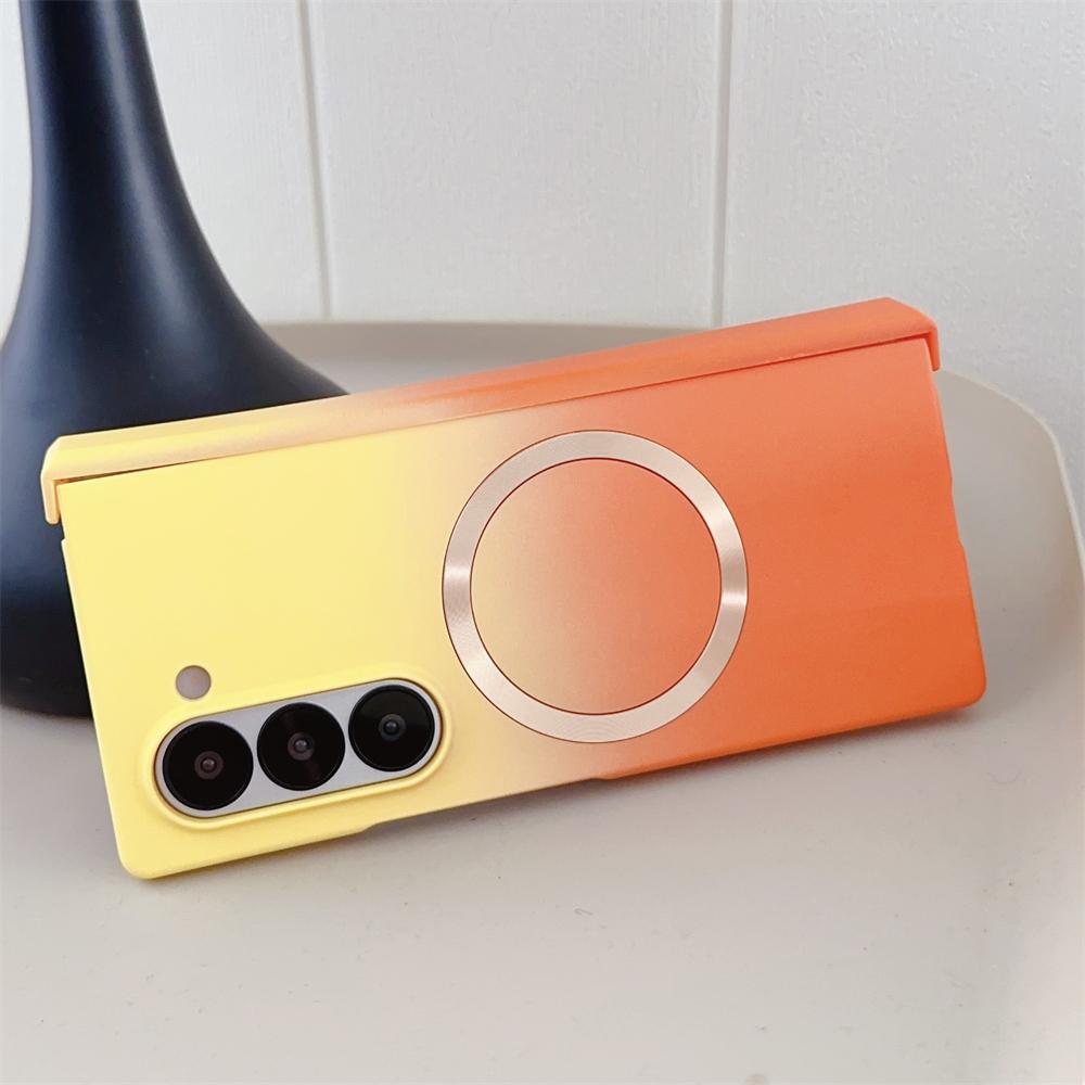 Custodia Magnetica Bicolore a Gradiente in Silicone Liquido per Samsung Galaxy Z Fold 7 6 5 4 Zfold3 Custodia per Ricarica Magsafe