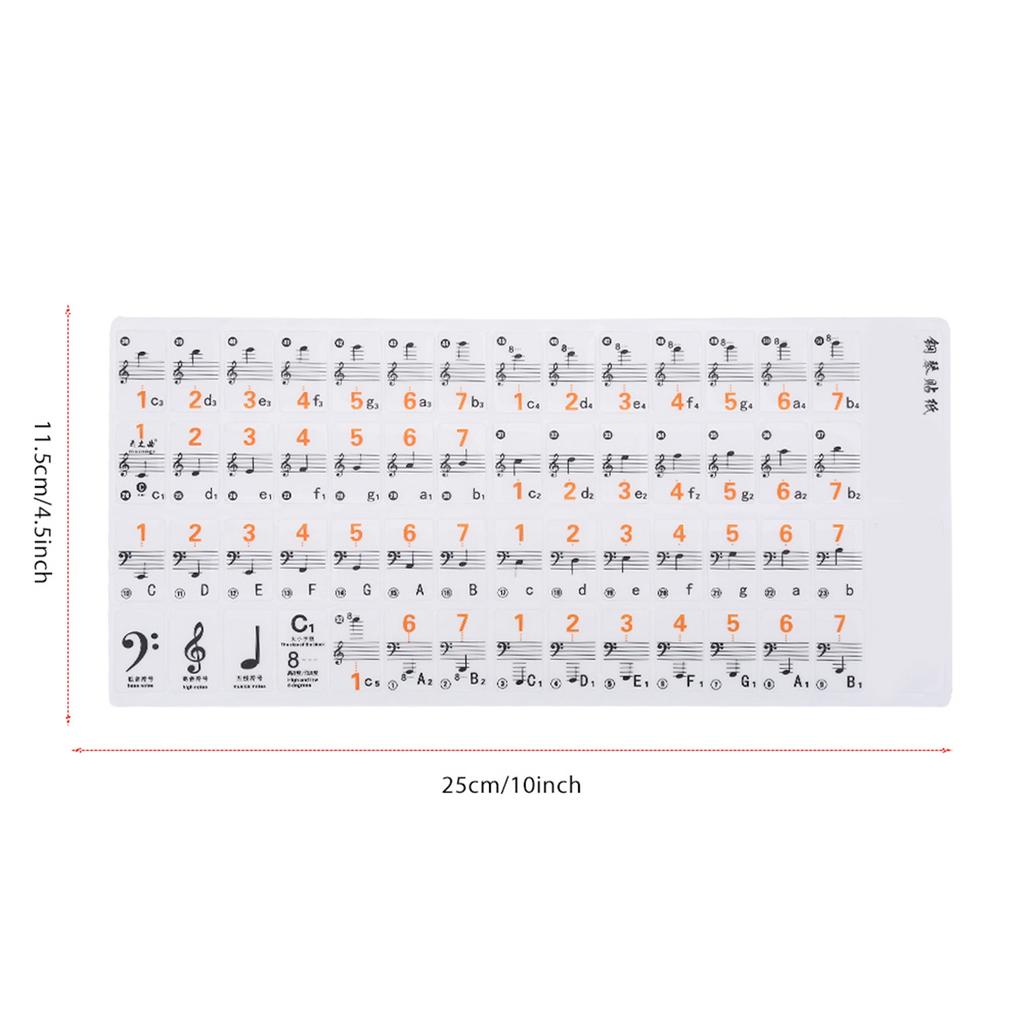 Transparent Removable Piano Key Board Sticker for 61 88 Key Electronic Pianos