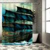Elegant Sailing Ship Waterproof Shower Curtain Brings Coastal Charm to Your Bathroom, Perfect for Ocean Lovers