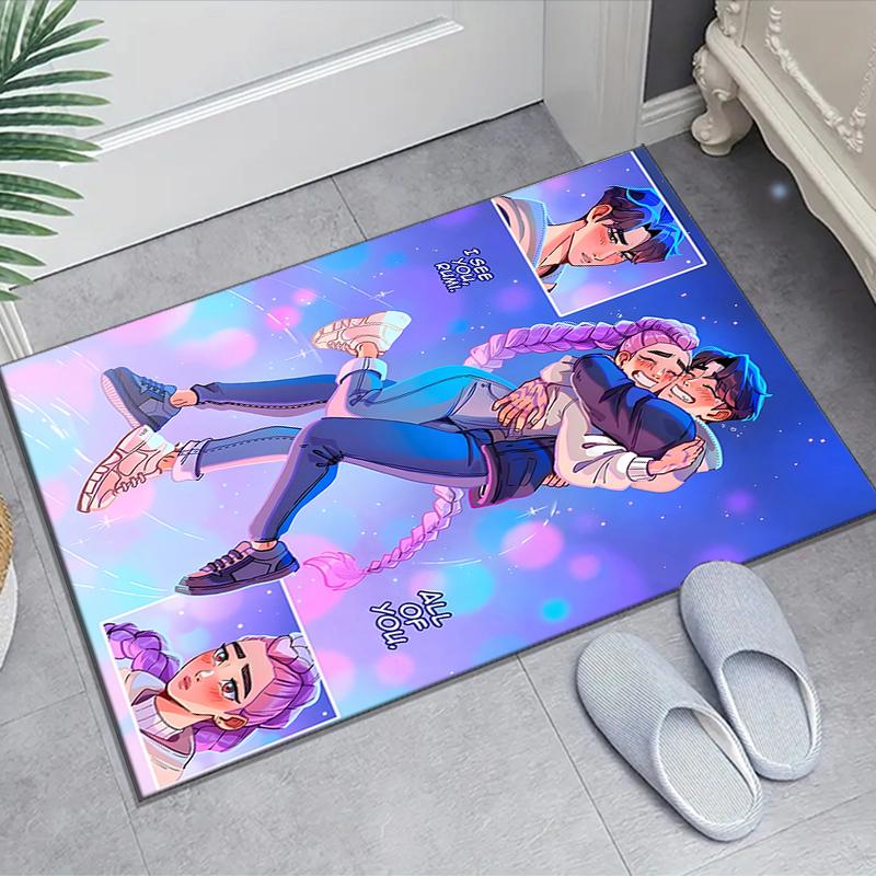 1pc KPop Demon Hunters20 Design Area Rug - Non-Slip, Soft & Cozy Floor Mat for Living Room, Bedroom, Office - Indoor/Outdoor Decorative Carpet